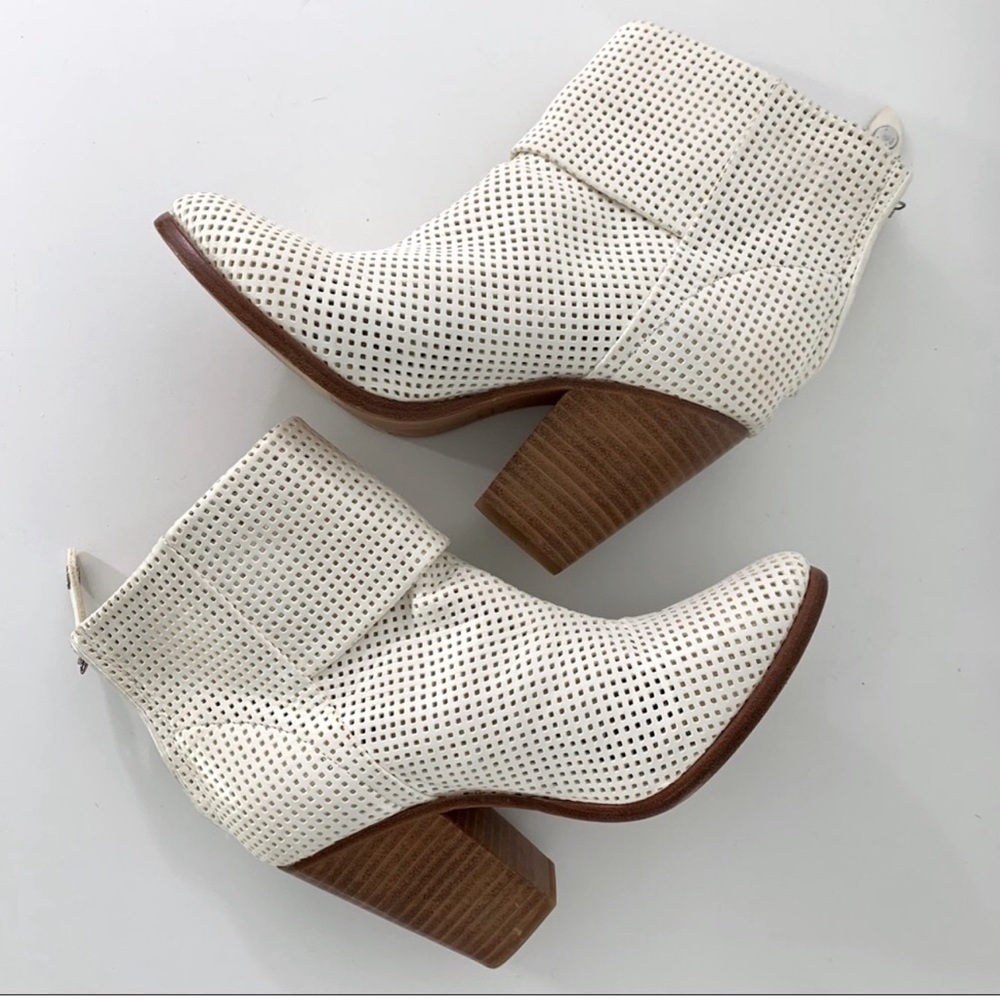 Rag & Bone Classic Newbury Bootie in White Perforated Leather
